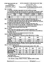 Đề thi chọn đội tuyển học sinh giỏi cấp tỉnh Địa lí lớp 9 - Bài số 1 - Năm học 2016-2017 - Phòng GD & ĐT Tĩnh Gia